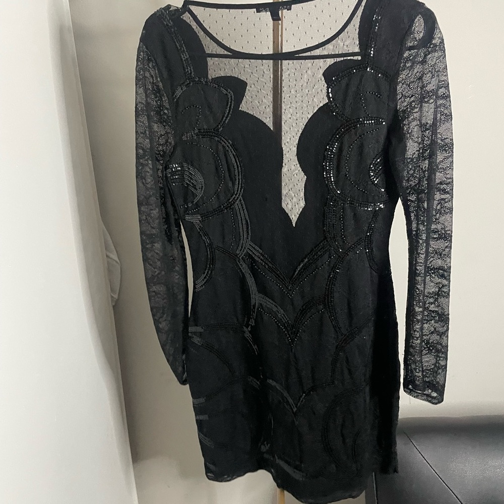 Express sheer sparkle mini dress